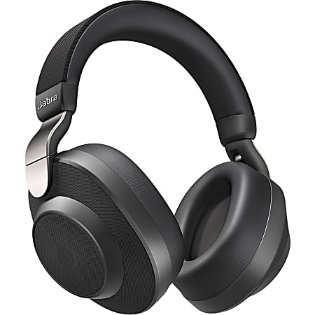 Jabra Elite 85h Wireless Noise-Cancelling Headphones - Stereo - Mini-phone - Wired/Wireless - Bluetooth - 32.8 ft - 10 Hz - 20 kHz - Over-the-head - Binaural - Circumaural - 3.94 ft Cable - Noise Canceling - Titanium Black