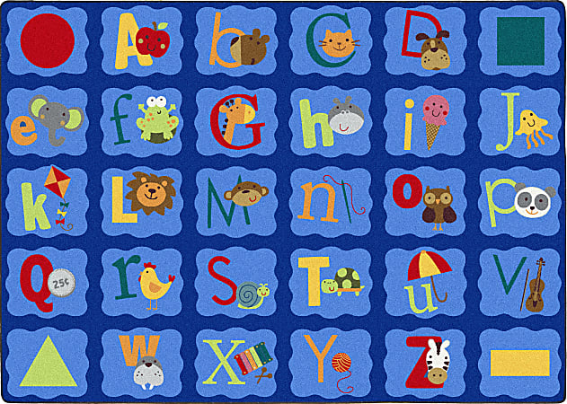 Joy Carpets Kid Essentials Rectangular Area Rug, Alphabet