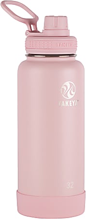 Takeya Actives Straw Reusable Water Bottle 32 Oz Blush - Office Depot