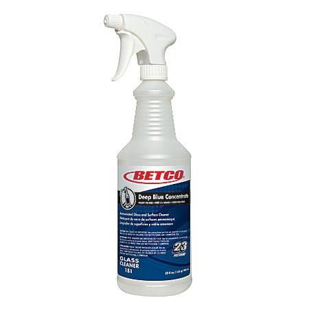 Betco® Empty Spray Bottles For Deep Blue Concentrated Glass Cleaner, 32 Oz, Case Of 12