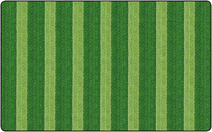 Flagship Carpets Basketweave Stripes Classroom Rug, 7 1/2' x 12', Green