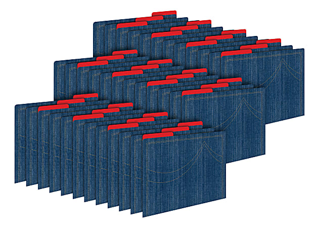 Barker Creek Tab File Folders, Letter Size, Denim, Pack Of 36 Folders