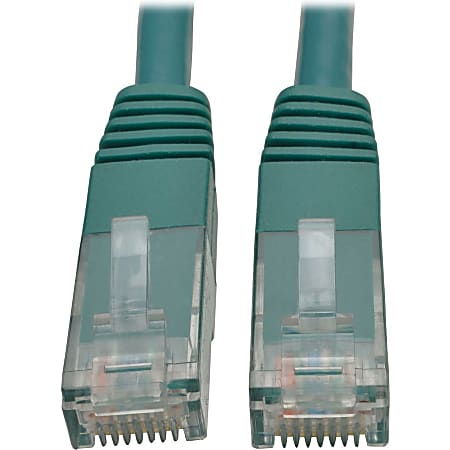 Tripp Lite 3ft Cat6 Gigabit Molded Patch Cable RJ45 M/M 550MHz 24 AWG Green - 128 MB/s - Patch Cable - N200003GN