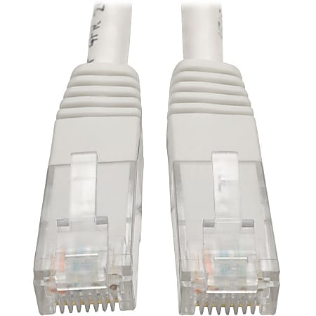 Tripp Lite 5ft Cat6 Gigabit Molded Patch Cable RJ45 M/M 550MHz 24 AWG White - 5 ft - 1x RJ-45 Male Network - N200005WH