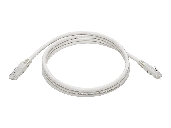 Tripp Lite 5ft Cat6 Gigabit Molded Patch Cable RJ45 M/M 550MHz 24 AWG White - 5 ft - 1 x RJ-45 Male Network - 1 x RJ-45 Male Network - Gold-plated Contacts - White