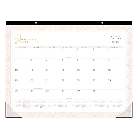 2025 Blue Sky Monthly Desk Pad Calendar, 22" x 17", Lacey, January To December, 148937
