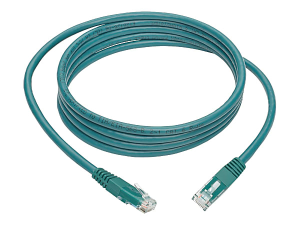 Tripp Lite 7ft Cat6 Gigabit Molded Patch Cable RJ45 M/M 550MHz 24 AWG Green - Category 6 for Network Device, Router, Modem, Blu-ray Player, Printer, Computer - 128 MB/s - Patch Cable - 7 ft - 1 x RJ-45 Male Network - 1 x RJ-45 Male Network