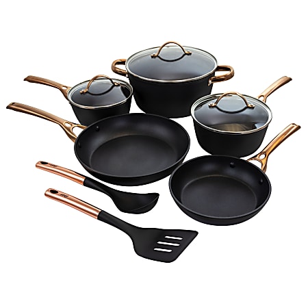 Oster Cookware Set, Allsberg 10-Piece, Copper/Black