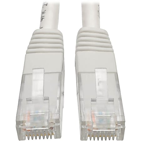 Tripp Lite 7ft Cat6 Gigabit Molded Patch Cable RJ45 M/M 550MHz 24 AWG White - 128 MB/s - Patch Cable - N200007WH
