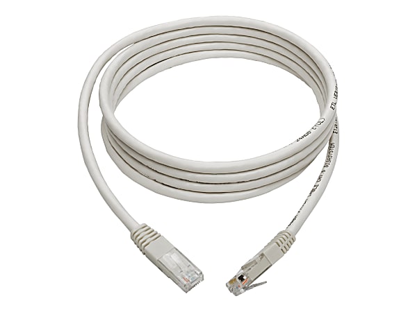 Tripp Lite 7ft Cat6 Gigabit Molded Patch Cable RJ45 M/M 550MHz 24 AWG White - 128 MB/s - Patch Cable - 7ft - 1 x RJ-45 Male Network - 1 x RJ-45 Male Network - Gold-plated Contacts - White
