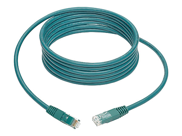 Tripp Lite 10ft Cat6 Gigabit Molded Patch Cable RJ45 M/M 550MHz 24AWG Green - 128 MB/s - Patch Cable - 10ft - 1 x RJ-45 Male Network - 1 x RJ-45 Male Network - Gold-plated Contacts - Green
