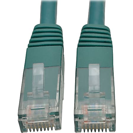 Tripp Lite 10ft Cat6 Gigabit Molded Patch Cable RJ45 M/M 550MHz 24AWG Green - 128 MB/s - Patch Cable - N200010GN
