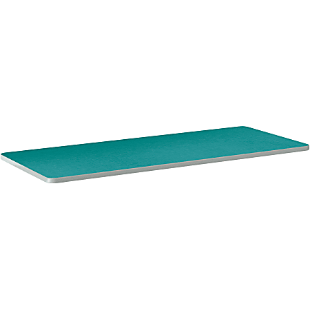 HON® Build 60"W Adjustable Post Legs Rectangle Table, Turquoise Blue