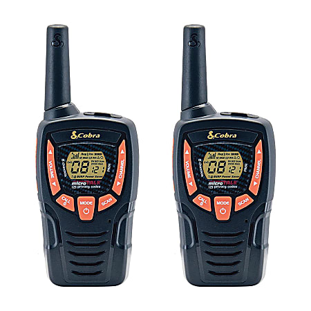 Cobra® microTALK® GMRS/FRS Walkie Talkies, Black, 2-Pack, CXT390