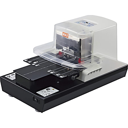 MAX Electronic Stapler - 100 of 80g/m² Paper Sheets Capacity - 1 Each - Black, White