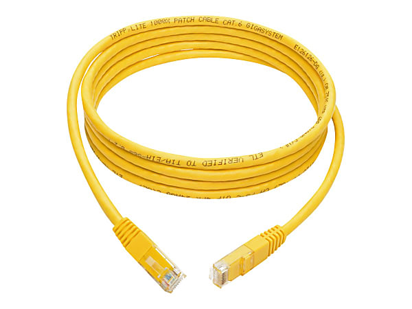 Tripp Lite 7ft Cat6 Gigabit Molded Patch Cable RJ45 M/M 550MHz 24AWG Yellow - 128 MB/s - 7 ft - Yellow