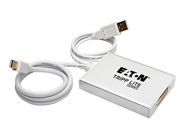 Tripp Lite 6" Mini DisplayPort to DVI-D Adapter Dual Link Active MDP to DVI Thunderbolt 1 &amp; 2 Compatible -  6" - 1 x Mini DisplayPort Male Digital Audio/Video, 1 x Type A Male USB - 1 x DVI-D
