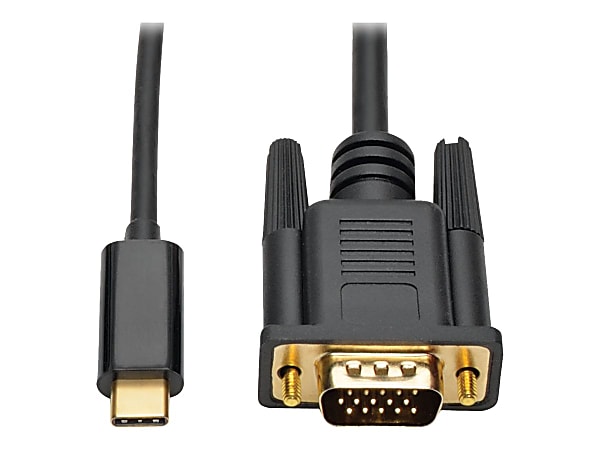 Tripp Lite USB C to VGA Adapter Cable Converter 1080p M/M USB Type C to VGA, USB-C, USB Type-C 3ft 3' - External video adapter - USB-C 3.1 - D-Sub - black