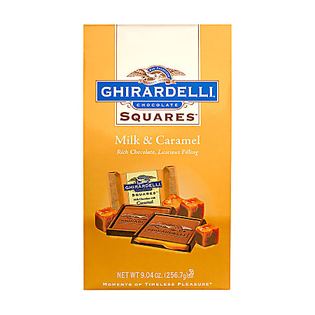 Ghirardelli® Chocolate Squares, Milk Chocolate And Caramel, 9.04 Oz, Pack Of 2 Bags