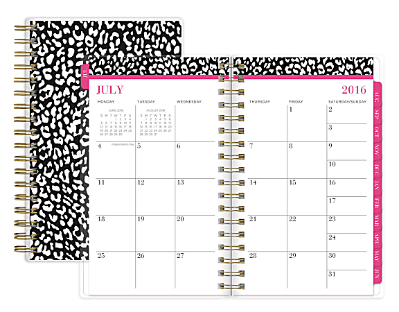 Nicole Miller Wire-O Weekly/Monthly Planner, 3 5/8" x 6 1/8", Wild One, July 2016 to June 2017