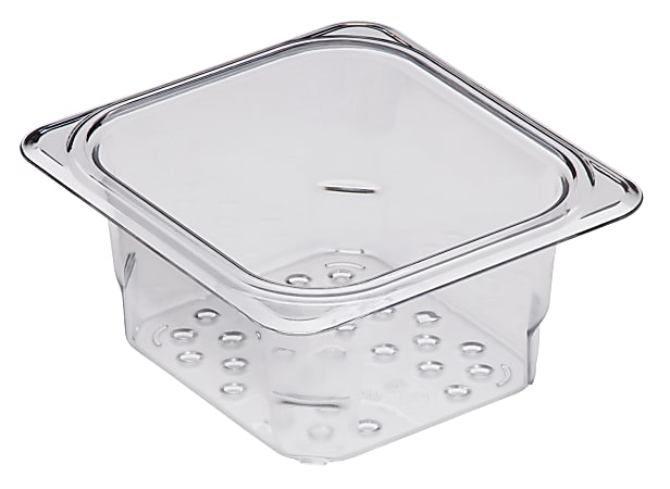 Cambro Camwear GN 1/6 Size 3" Colander Pans, Clear, Set Of 6 Pans