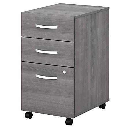 Bush Business Furniture Studio C 20-1/6"D Vertical 3-Drawer Mobile File Cabinet, Platinum Gray, Standard Delivery