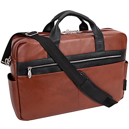 McKleinUSA Southport Briefcase With 17" Laptop Pocket, Brown