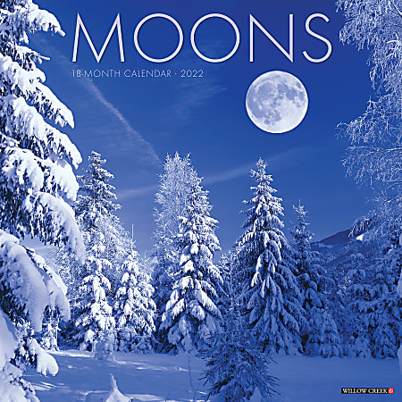 Willow Creek Press Scenic Monthly Wall Calendar, 12" x 12", Moons, January To December 2022