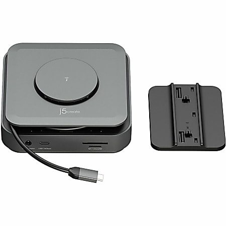 j5create USB-C Dock Dual 4K HDMI - Supports Dual Extended 4K Display for Windows and M1/M2/M3 MacBook/Built-in 15W Magnetic Wireless Charger/USB-Ax2/ USB-Cx2/Gigabit Ethernet (JCD3199