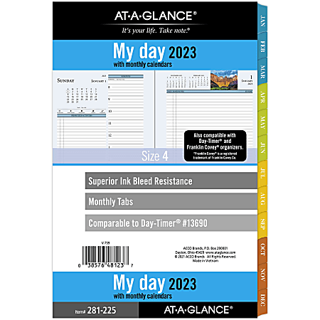 AT-A-GLANCE 2023 RY Zenscapes Daily Monthly Planner Two Page Per Day Refill, Loose-Leaf, Desk Size, 5 1/2" x 8 1/2"