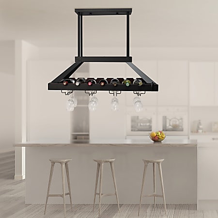 Elegant Designs 2 Light LED Overhead Wine Rack Lamp Oil Rubbed Bronze Office Depot