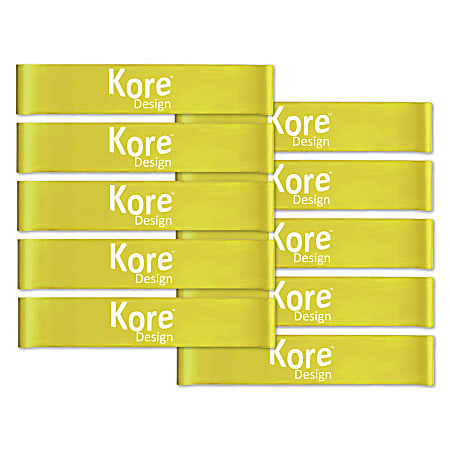 Kore Design™ Fidget Kick Bands, Latex, 2" x 16", Yellow, Pack Of 10 Bands