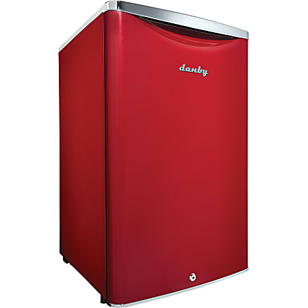 Danby 4.4 Cu.Ft. Compact Refrigerator - 4.40 ft³ - Auto-defrost - Auto-defrost - Reversible - 4.40 ft³ Net Refrigerator Capacity - Red - Metallic - Chrome