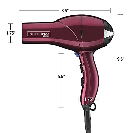 Conair Quick Styling Salon InfPRO Hair Dryer Full Size Burgundy Office Depot