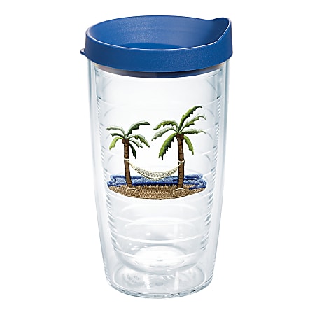Tervis Palm And Hammock Tumbler With Lid, 16 Oz, Clear