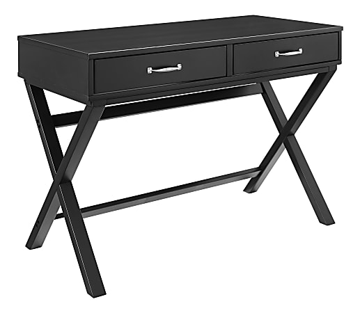 Linon Frances 42"W Desk With 2 Drawers, Black