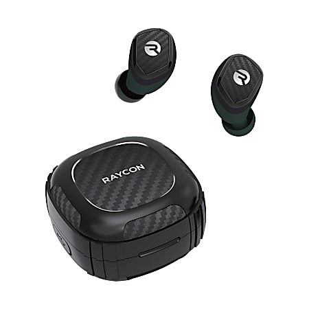 Raycon The Impact True Wireless Earbuds With Microphone And Charging Case, Carbon Black, RBE775-23E-BLA