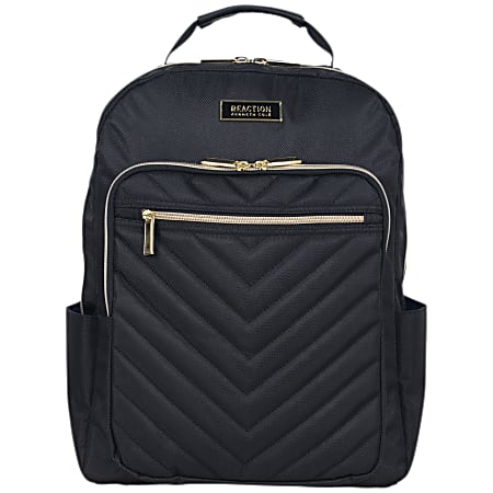 Kenneth Cole Reaction Chevron Quilted Laptop Backpack, Black