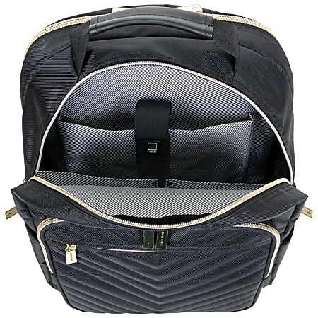 Kenneth Cole Reaction Chevron Quilted Laptop Backpack Black