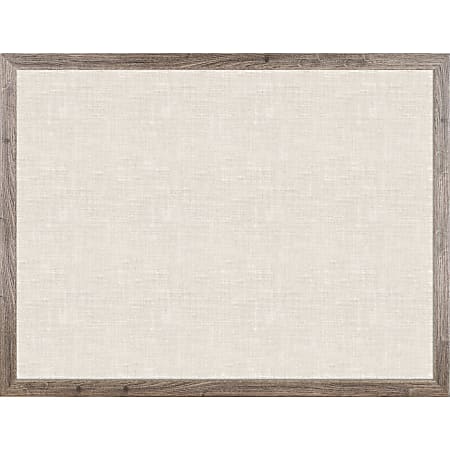 U Brands Linen Bulletin Board, 48" X 36", Rustic Wood Frame, Actual Size 47" X 35" (4894U00-01)