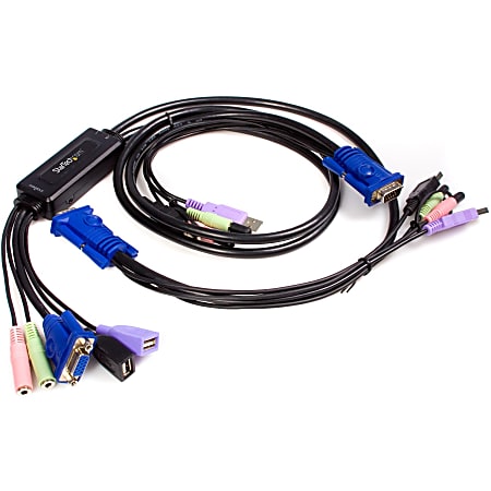 StarTech.com StarTech.com 2-Port USB VGA Cable KVM Switch with Audio - Control 2 VGA and USB computers from a single console with this all in one cable KVM - usb kvm switch - 2 port kvm switch - vga kvm switch - desktop kvm switch - usb kvm switch 2 port