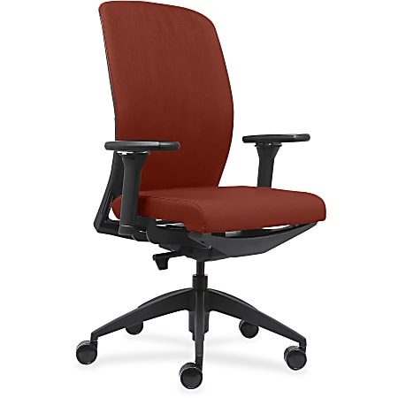 Lorell® Fabric High-Back Chair, Orange/Black