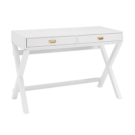 Linon Ari 44"W Home Office Writing Desk, White