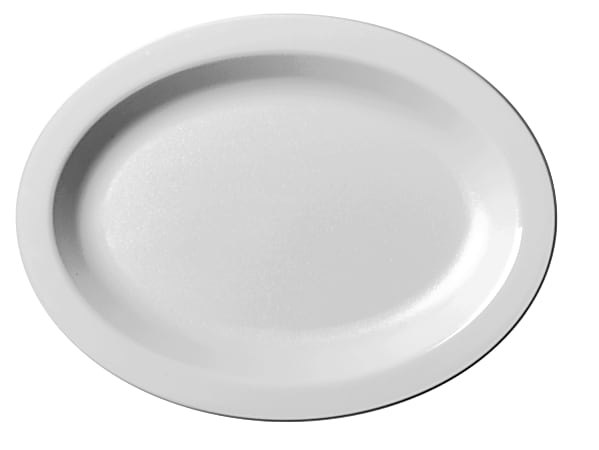 Cambro Camwear Plastic Oval Dinnerware Plates, 12", White,