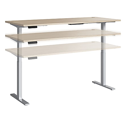 Bush Business Furniture Move 60 Series 72"W Height Adjustable Standing Desk, Natural Elm/Cool Gray Metallic, Standard Delivery