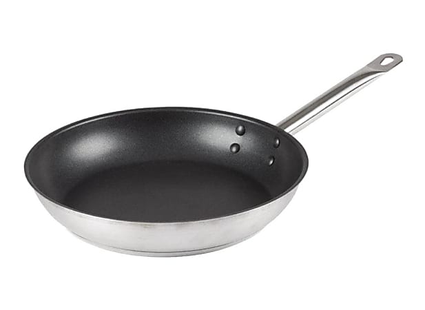 Hoffman Browne Steel Non-Stick Frying Pans, 9-1/2", Silver/Black, Set Of 12 Pans