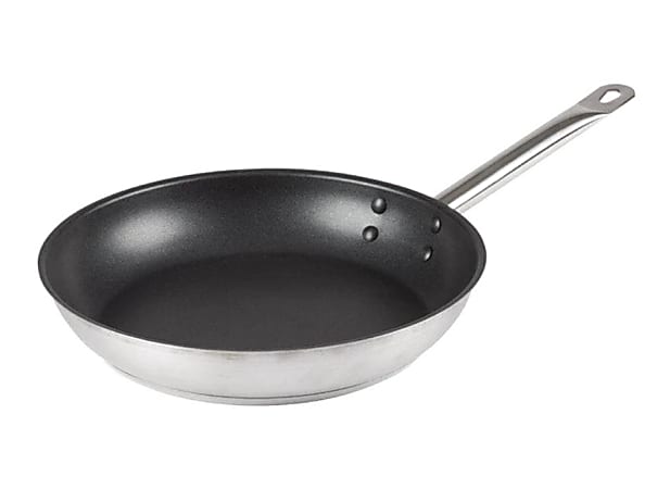 Hoffman Browne Steel Non-Stick Frying Pans, 9-1/2", Silver/Black, Set Of 12 Pans