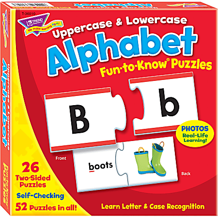 TREND® Upper/Lowercase Alphabet Fun-to-Know Puzzles, Pre-K, Pack