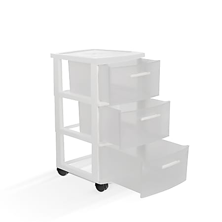 Linon Casimer 6 Drawer Wide Rolling Home Office Storage Cart