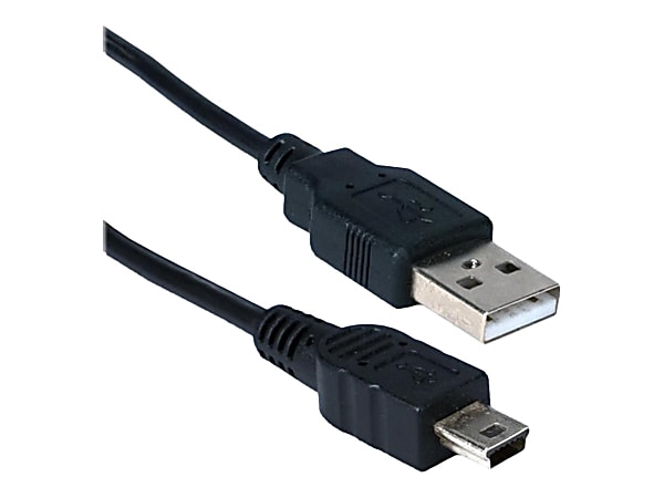 QVS USB Mini-B Sync &amp; Charger High Speed Cable - First End: 1x Type A Male USB - Second End: 1x Type B Male Mini USB - CC2215M15